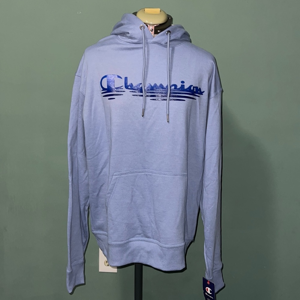 CHAMPION Baby Blue Hoodie Size L